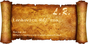 Lenkovics Rózsa névjegykártya