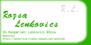 rozsa lenkovics business card